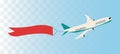 Plane with ribbon banner. Royalty Free Stock Photo