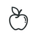 Cartoon cute apple vector outline