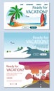 Set of website template natural landscape view