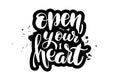 Lettering open your heart