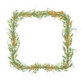 Square shaped frame of leafs and branches