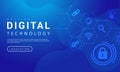 Abstract technology banner blue sky background concept with digital technology icons, blue background texture, illustration vector Royalty Free Stock Photo