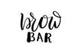 Brush lettering brow bar Royalty Free Stock Photo