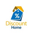 Discount home stock logo vector. Abstract house logo. Vector Illustration on white background Royalty Free Stock Photo