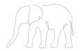 Elephant african animal line drawing vector