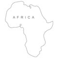 Africa world map outline, vector
