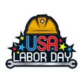 Labour day USA background, vector illustration, flat style - Vector Royalty Free Stock Photo