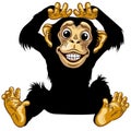 Happy cartoon chimp ape with a big smile Royalty Free Stock Photo
