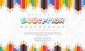 Abstract education background, back to school, learning, student, teaching, vector illustration background with colorful pencils Royalty Free Stock Photo