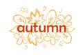 Autumn leaves. The text `autumn`.