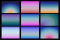 Set of realistic sunrise and sunset sky banner templates, gradient, vector EPS10