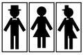 Set of icons for toilet and bathroom of different sexes, public toilet for men and women Royalty Free Stock Photo