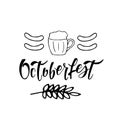 Oktoberfest handwritten lettering. Typography design for greeting cards and poster.