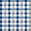 Grey and Blue Gingham pattern. Royalty Free Stock Photo