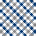 Grey and Blue Gingham pattern. Royalty Free Stock Photo