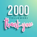 2000 followers Thank you - Illustration for Social Network friends