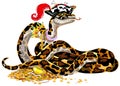 Cartoon python big snake pirate