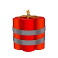 Cartoon dynamite with wick for games. Game interface icon Royalty Free Stock Photo