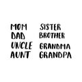 Family lettering set