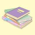 Stack of books on light background, vector illustration Royalty Free Stock Photo