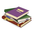 Stack of books on light background, vector illustration Royalty Free Stock Photo