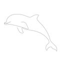 Dolphin silhouette isolated on white background vector Royalty Free Stock Photo