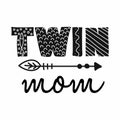 Twin Mom - Scandinavian style illustration text for clothes.