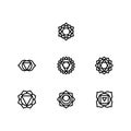 Chakra Symbols Set Spiritual Vector Royalty Free Stock Photo