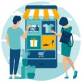 Online and mobile shopping concept