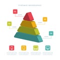 Pyramid 3D info chart graphic for business design