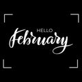 Lettering hello february Royalty Free Stock Photo