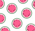 Watermelons pattern on the white background Royalty Free Stock Photo