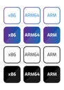 CPU architectures icons set. Royalty Free Stock Photo