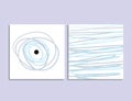 Card front and back with blue evil eye vector - greek evil eye