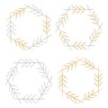 Set of 4 silver and gold elegant frames Royalty Free Stock Photo