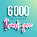 6000 followers Thank you - Illustration for Social Network friends,