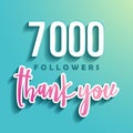 7000 followers Thank you - Illustration for Social Network friends