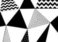 Abstract geometric striped triangles seamless pattern