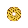 Yellow donut isolated on a white background