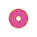 Pink donut isolated on a white background