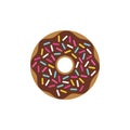 Chocolate donut isolated on a white background