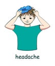 Headache. Symptoms of viral and colds.