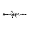 `hope` in boho arrow - lovely lettering calligraphy quote.