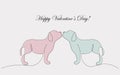 Valentines day background with cute puppy love design vector illustration