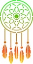 Dreamcatcher gradient green orange stencil art