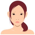 Young woman face vector illustration