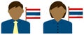 Faceless business person illustration with national flags / Thailand