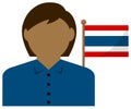 Faceless business woman with national flags / Thailand. vector illustration. Royalty Free Stock Photo