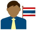 Faceless business man with national flags / Thailand. vector illustration. Royalty Free Stock Photo