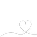 Love heart vector, continuous one line drawing. Vector